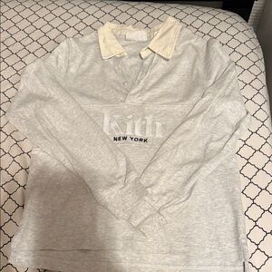 Kith Kids Polo Shirt in Gray and Cream